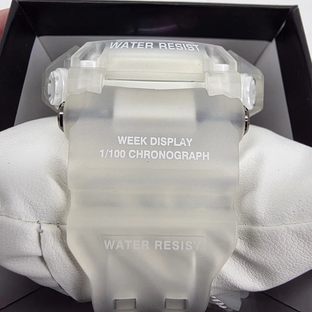 Activa Digital Sport Watch Frosted Clear Iridescent Chronograph Water Resist